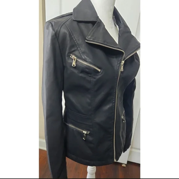 VEGAN LEATHER MOTOJACKET NWT           Size S   NORDSTROM RACK - Picture 4 of 12